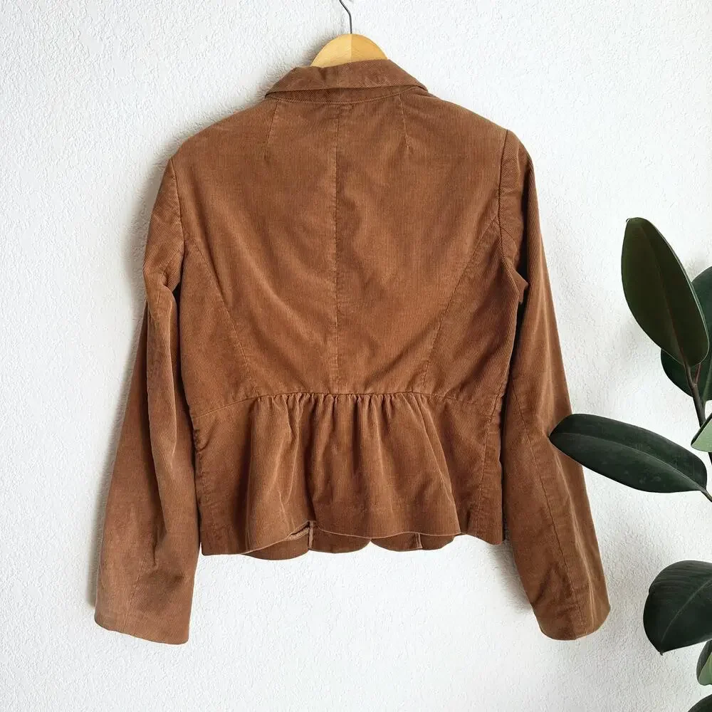 VTG J Crew Y2K Corduroy Blazer Jacket 8 Brown Preppy‎ Old Money 90s Academia